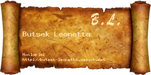 Butsek Leonetta névjegykártya